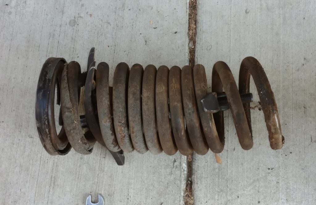 The first order of business was to remove the coil spring.